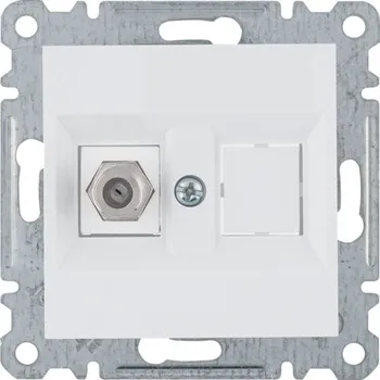 vypínač a zásuvka Zásuvka F-konektor jednonásobná Hager Lumina bílá