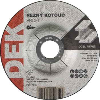 Řezný kotouč Kotouč řezný DEK PROFI 125×22,23 mm 0,8 mm