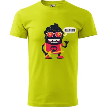 Pánská móda DOBRÝ TRIKO Pánské tričko s potiskem Rockstar Velikost: L, Barva: Limetková