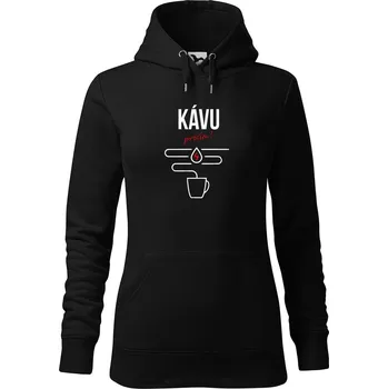 Dámská mikina DOBRÝ TRIKO Dámská mikina s potiskem Kávu prosím Velikost dámské mikiny: XL, Barva: Černá