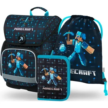BAAGL Ergo školní 3dílný set, Minecraft Blue Axe