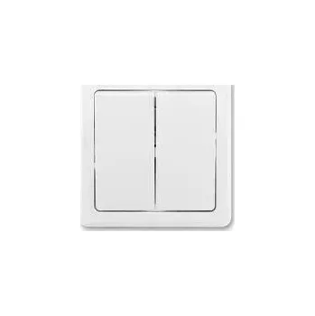 Stavebniny Přepínač střídavý dvojitý kompletní řazení 6+6 ABB Swing jasně bílá