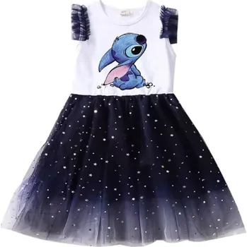 Dívčí šaty Lilo & Stitch Letní dívčí šaty s motivem "Lilo & Stitch" Barva: modro - bílé, Velikost: 110/3-4 roky