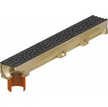 Žlab s litinovým roštem ACO Euroline Voronoi s odtokem DN/OD 110 1,0 m