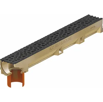 Odvodňovací žlab Žlab s litinovým roštem ACO Euroline Voronoi s odtokem DN/OD 110 1,0 m