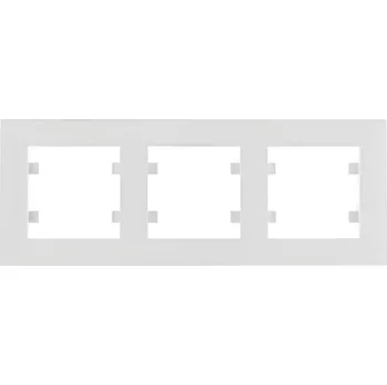 Rámeček Hager Lumina Intense trojnásobný horizontální bílá lesk