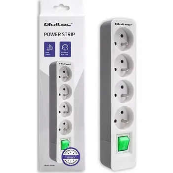 Prodlužovací kabel Prodlužovací Kabel s Vypínačem - 4 Zásuvky, 1.8m, Bílá-Šedá