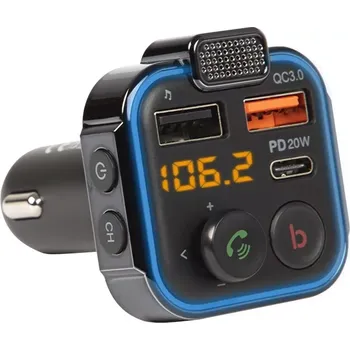 FM transmitter FM Transmiter Bluetooth 5.1 s rychlým nabíjením QC 3.0
