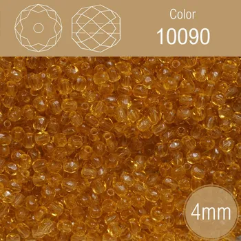 Módní doplněk Korálky BROUŠENÉ 4mm. Barva 10090. Průhledná hnědá . Balení 120Ks.