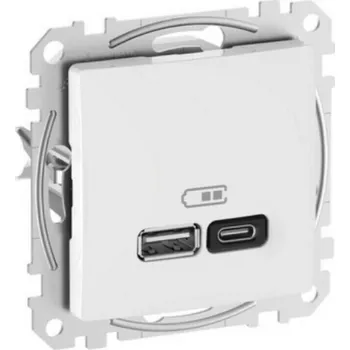 Elektrická zásuvka Zásuvka nabíjecí USB Schneider Electric Sedna bílá