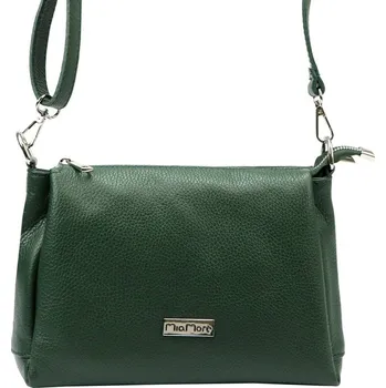 Kabelka Malá/střední tříoddílová kožená zelená crossbody kabelka Mia More no. 002