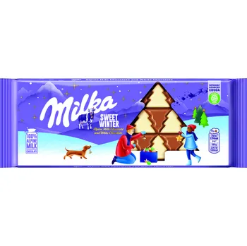 Čokoláda Milka Sweet Winter Mléčná a bílá čokoláda 100g