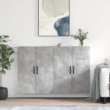 Příborník do zásuvky vidaXL Nástěnné skříňky 2 ks kompozitní dřevo [3197891] Barva: Betonová šedá