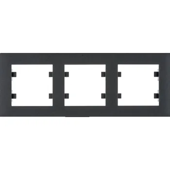 Rámeček Hager Lumina Intense trojnásobný horizontální černá