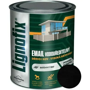 Barva na dřevo Barva vrchní Lignofix Email vodouředitelný černá, 4,5 l