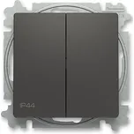 Přepínač střídavý dvojitý řazení 6+6 ABB Zoni matná černá, bílá