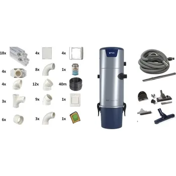 Průmyslový vysavač Sada centrálního vysavače s hadicí a rozvody Tubo Studio TS4 pro 4 vstupy