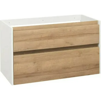 Koupelnový nábytek Skříňka umyvadlová EBS Duomo 1 005×580×458 mm bílá lesk/dub riviera DUOMO101KBU