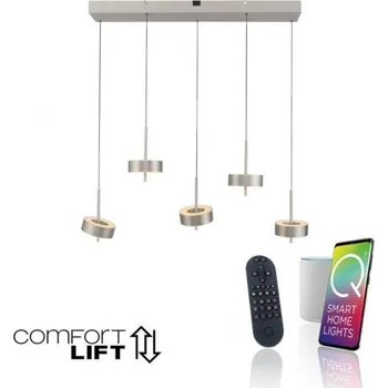 PAUL NEUHAUS Závěsné svítidlo Q-ROTATE 5 ramenné hliník nastavitelná výška Smart Home ZigBee 2700-5000K PN 2249-95