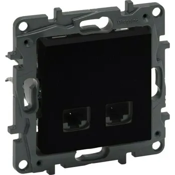 Elektrická zásuvka Zásuvka datová Legrand Niloé Step 2× RJ45 černá