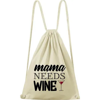 Městský batoh DOBRÝ TRIKO Bavlněný batoh Mama needs wine Barva: Natural