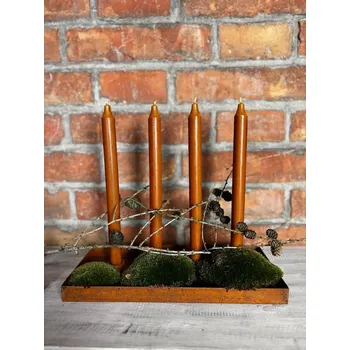 Svíčka Adventní kovový svícen imitace rezu Velikost: Malý