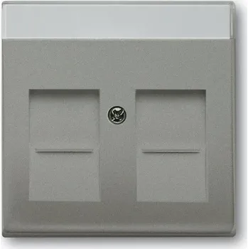 Kryt zásuvka datová dvojnásobná s popisovým polem ABB Solo metalická šedá