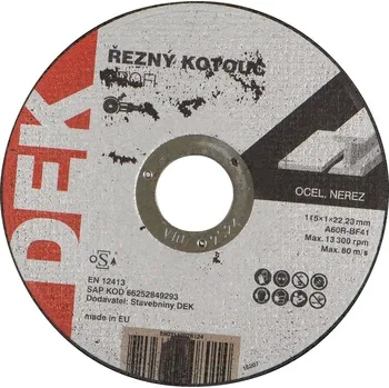 Řezný kotouč Kotouč řezný DEK PROFI 115×22,23 mm 1 mm