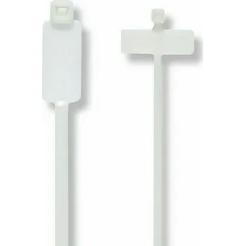 Stahovací páska Páska vázací se štítkem Cimco 100×2,5 mm bílá 100 ks