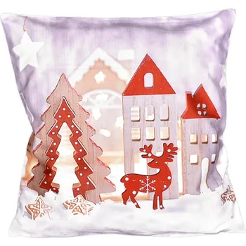 Povlečení Forbyt Vánoční povlak na polštářek Dekorace červená, 40 x 40 cm