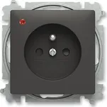 Zásuvka 230 V jednonásobná ABB Zoni přepěťová ochrana matná černá, bílá