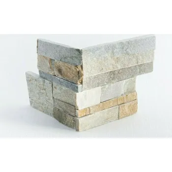 Obklad Obklad kamenný lepený DEKSTONE Q 010 Golden Quarzite kvarcit rohový 180×(200+150) mm