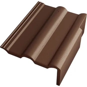 betonová krytina Taška okrajová pravá Betonpres Exclusiv tmavohnědá