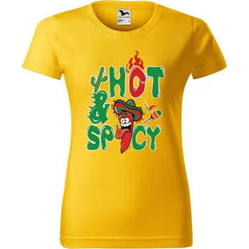 Dámské tričko DOBRÝ TRIKO Dámské tričko s potiskem Chilli papričky Barva: Žlutá, Velikost: 2XL