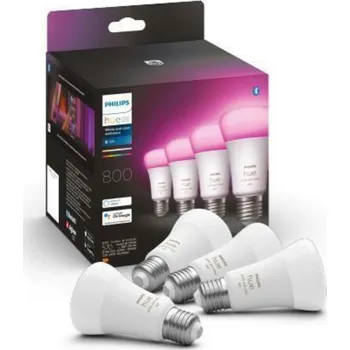 Žárovka Hue Bluetooth LED White and Color Ambiance set 4ks žárovek Philips 8719514328402 E27 A60 6,5W 800lm 2000-6500K RGB stmívatelné
