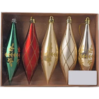 Vánoční ozdoba Ozdoba závěsná rampouch 14cm sada 5ks plast mix