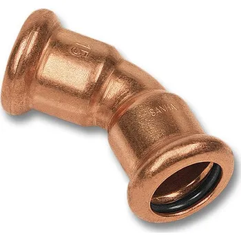 Vodovodní potrubí Oblouk 45° lisovací Sanha Cu Press 6041 22 mm FF