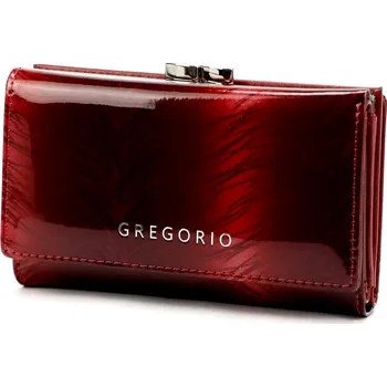 Peněženka Tmavěčervená lesklá kožená peněženka Gregorio FF-108