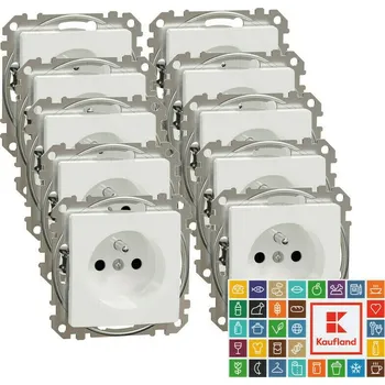 Elektroinstalační materiál Sada zásuvek 230 V jednonásobných Schneider Sedna Design 10 ks/bal. bílá