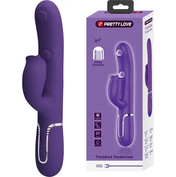 Vibrátor Pretty Love Gigi Twinkled Tenderness 3in1 Licking & Tapping Rabbit Vibrator Purple