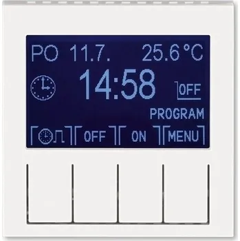 vypínač Hodiny spínací digitální ABB Levit perleťová, ledová bílá