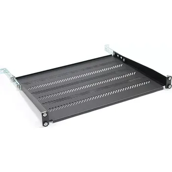 Racková skříň Regulovatelná perforovaná police do 19" racku 1U, 483 × 350 mm, černá