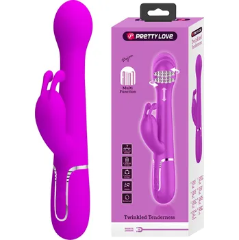 Vibrátor Pretty Love Dejon Twinkled Tenderness 3in1 Thrusting & Rotating Rabbit Vibrator Pink