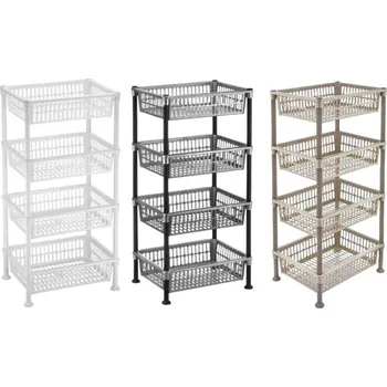 Úložný box Letr Plastový regál Uni JUMBO 4 patra mix