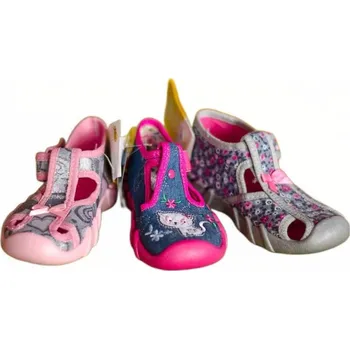 Dívčí pantofle Befado papuče vyšší dívčí - suchý zip, sponka Velikost: 23