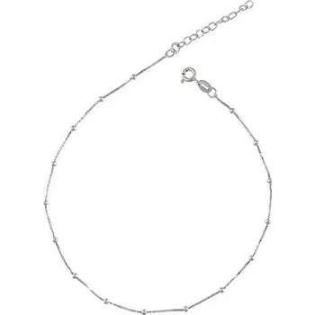 Řetízek Stříbrný řetízek na nohu box chain s kuličkami