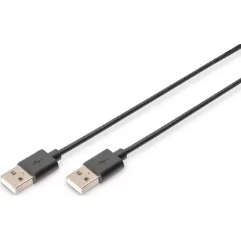 Datový kabel Digitus AK-300100-010-S USB A/samec na A/samec, Měď, 1m, černý
