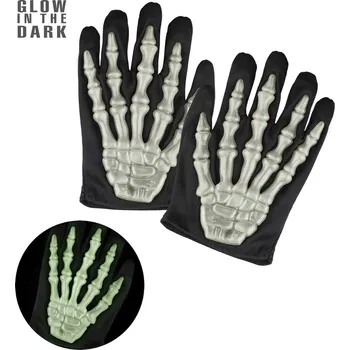 Karnevalový doplněk Dětské rukavice kostlivec svítící ve tmě