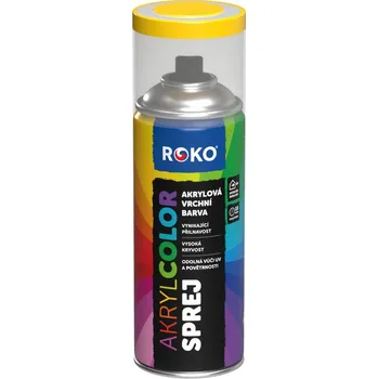 Barva akrylová vrchní Roko AKRYCOLOR Sprej signální žlutá, 400 ml