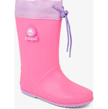 Dívčí holínky COQUI dětské holínky RAINY Lt. Fuchsia/Lt. Lila Frog 35